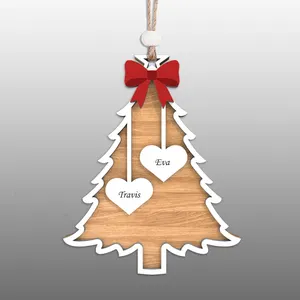 🎄 Personalized Family Christmas Tree Ornament — 2 to 8 Names 🎄