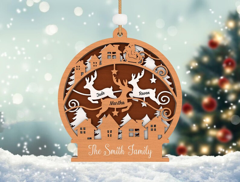 🎄 Custom Family Reindeer Ornament (1–8 Reindeer) - Image 8