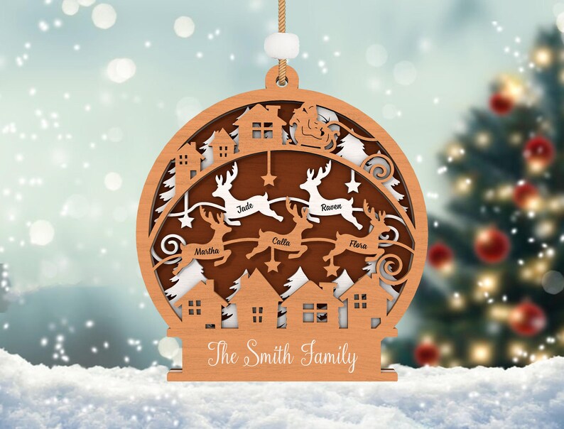 🎄 Custom Family Reindeer Ornament (1–8 Reindeer) - Image 2